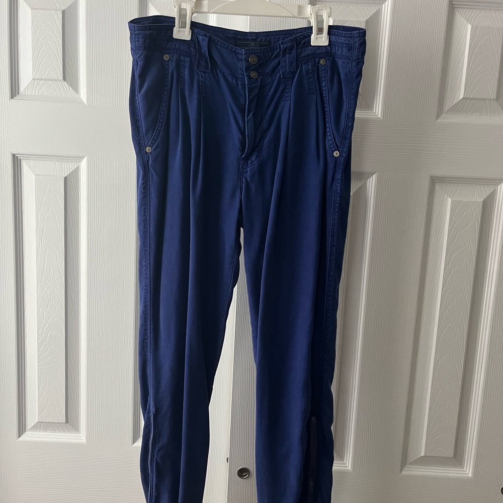 Blue pants/ joggers, soft material, worn once, size 27
